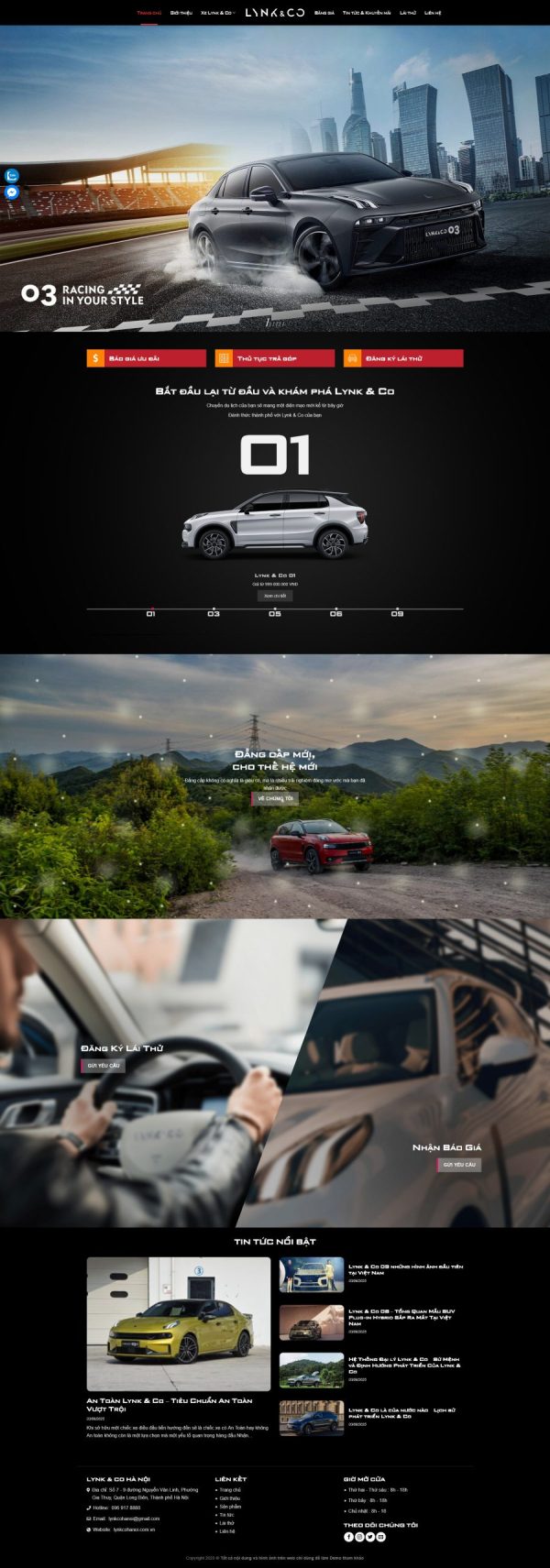 Theme WordPress Showroom Ô Tô Lynk&Co