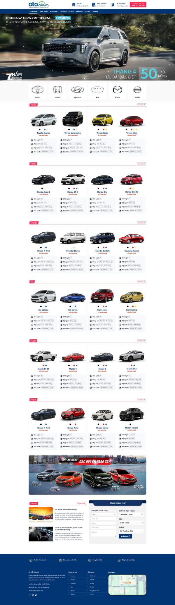 Theme wordpress showroom bán xe oto